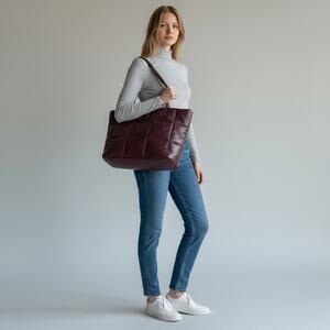NWT Victoria’s Secret Quilted Puffer‎ Tote Bag Chocolate Brown